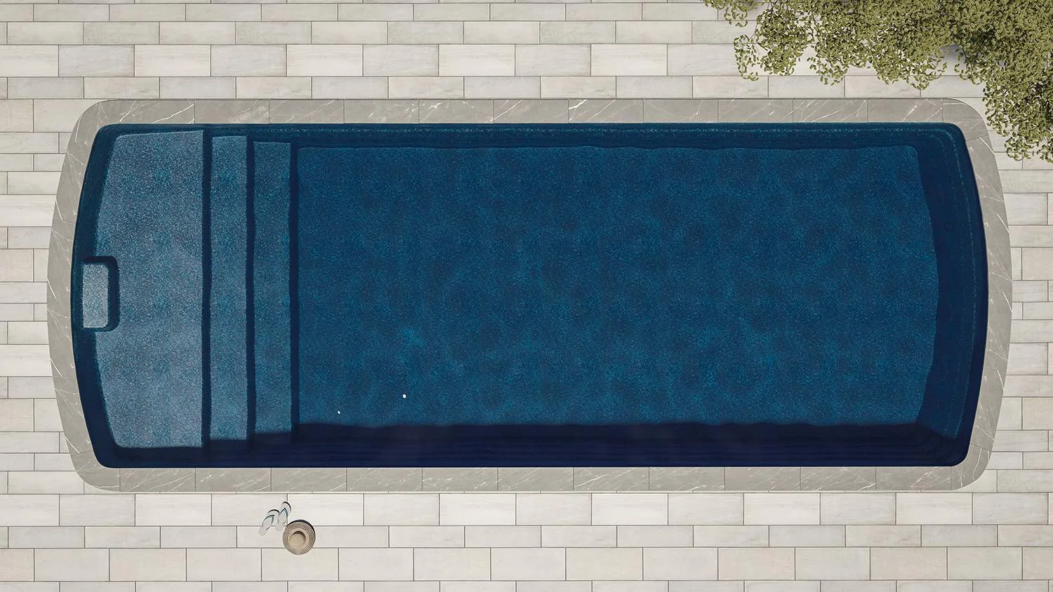Fiberglass Pool Deep Blue Platinum color