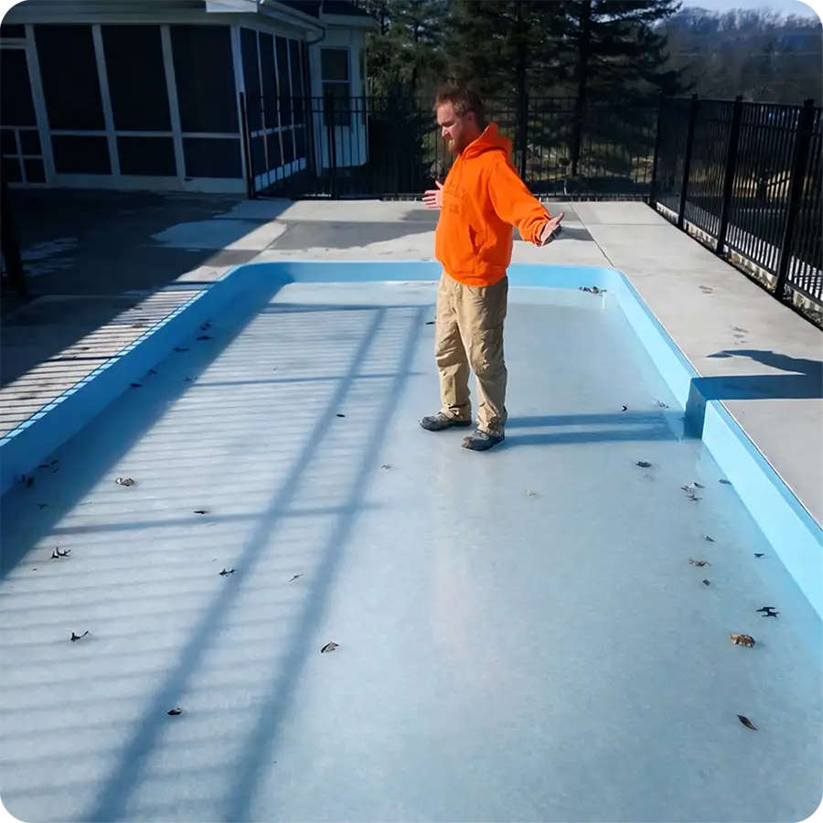Fiber pool installed in Missouri — extreme cold